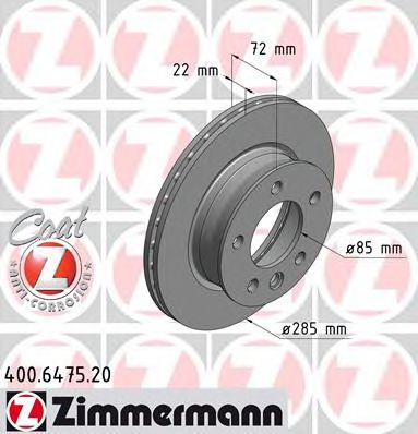 Тормозной диск Otto Zimmermann 400.6475.20