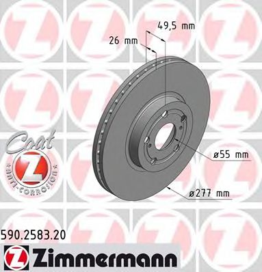 Тормозной диск Otto Zimmermann 590.2583.20