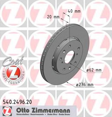 Тормозной диск Otto Zimmermann 540.2496.20