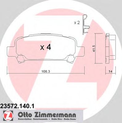 Тормозные колодки Otto Zimmermann 23572.140.1