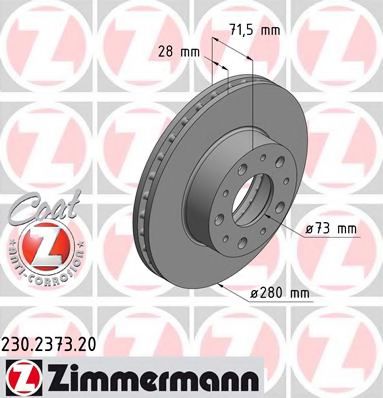 Тормозной диск Otto Zimmermann 230.2373.20