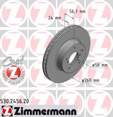 Тормозной диск Otto Zimmermann 530.2456.20