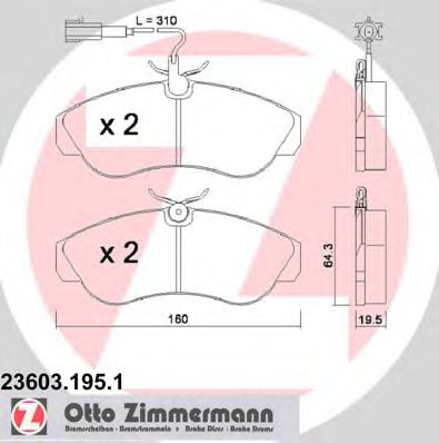 Тормозные колодки Otto Zimmermann 23603.195.1