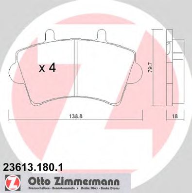 Тормозные колодки Otto Zimmermann 23613.180.1