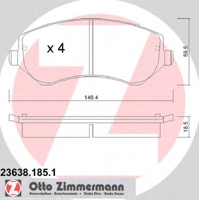Тормозные колодки Otto Zimmermann 23638.185.1