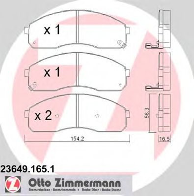 Тормозные колодки Otto Zimmermann 23649.165.1
