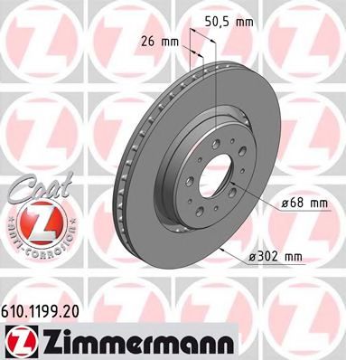 Тормозной диск Otto Zimmermann 610.1199.20