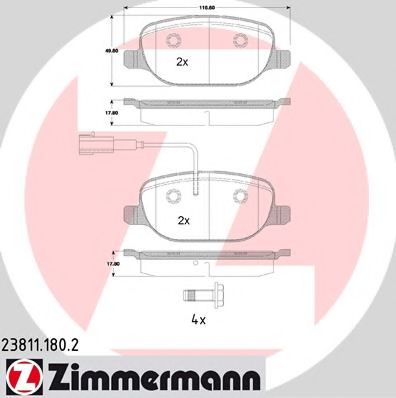 Тормозные колодки Otto Zimmermann 23811.180.2