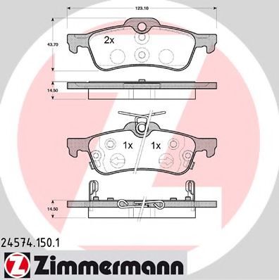 Тормозные колодки Otto Zimmermann 24574.150.1