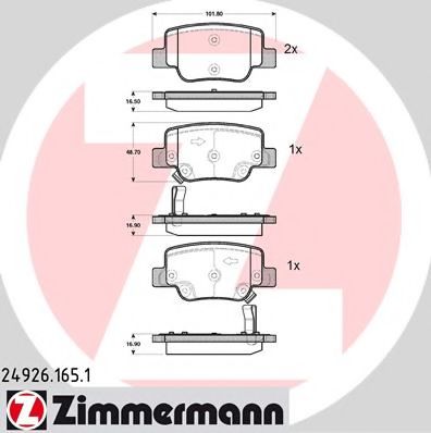 Тормозные колодки Otto Zimmermann 24926.165.1