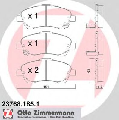 Тормозные колодки Otto Zimmermann 23768.185.1