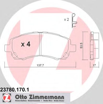 Тормозные колодки Otto Zimmermann 23780.170.1