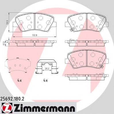 Тормозные колодки Otto Zimmermann 25692.180.2