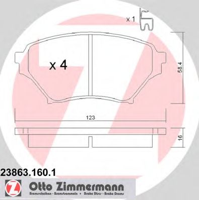 Тормозные колодки Otto Zimmermann 23863.160.1