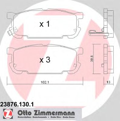 Тормозные колодки Otto Zimmermann 23876.130.1