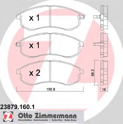 Тормозные колодки Otto Zimmermann 23879.160.1