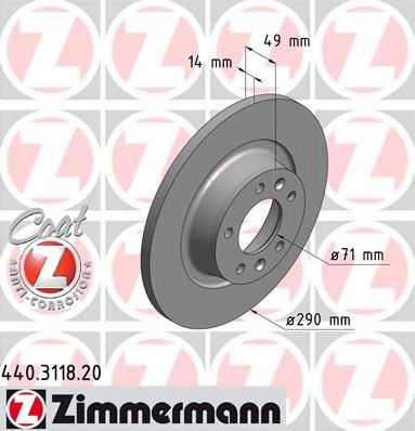 Тормозной диск Otto Zimmermann 440.3118.20