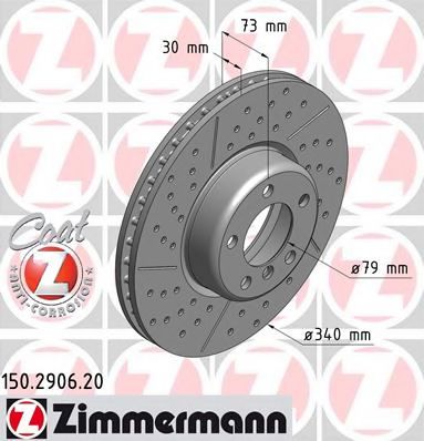 Тормозной диск Otto Zimmermann 150.2906.20