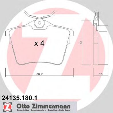 Тормозные колодки Otto Zimmermann 24135.180.1