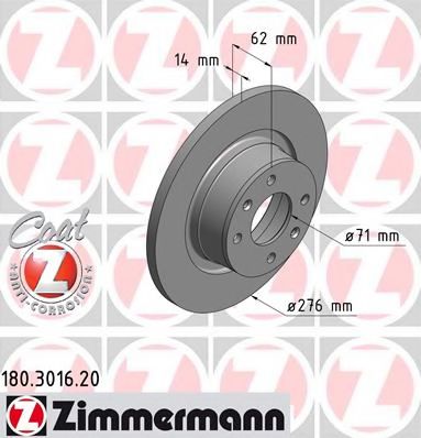 Тормозной диск Otto Zimmermann 180.3016.20