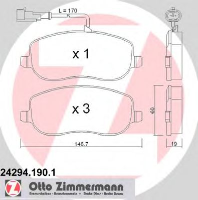 Тормозные колодки Otto Zimmermann 24294.190.1