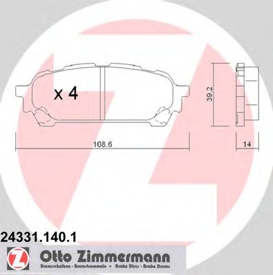 Тормозные колодки Otto Zimmermann 24331.140.1