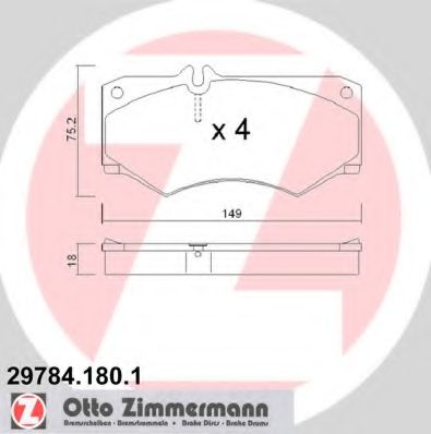 Тормозные колодки Otto Zimmermann 29784.180.1