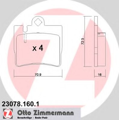 Тормозные колодки Otto Zimmermann 23078.160.1
