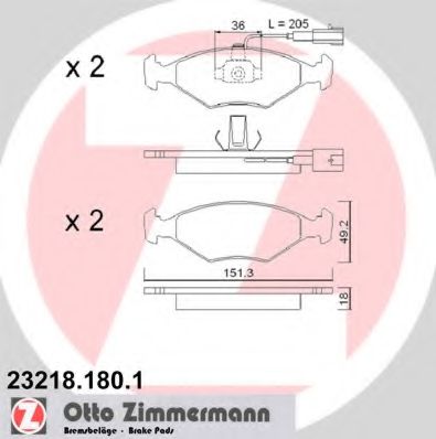 Тормозные колодки Otto Zimmermann 23218.180.1