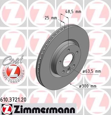 Тормозной диск Otto Zimmermann 610.3721.20