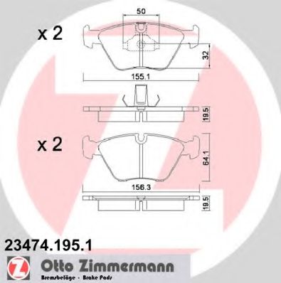 Тормозные колодки Otto Zimmermann 23474.195.1