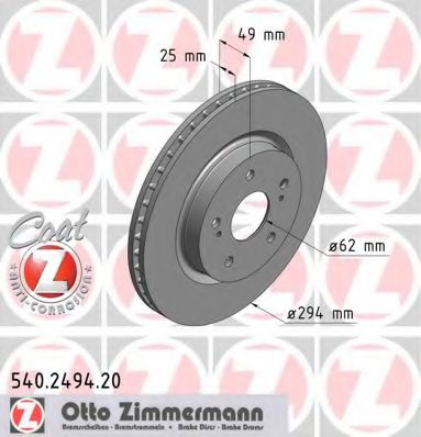 Тормозной диск Otto Zimmermann 540.2494.20