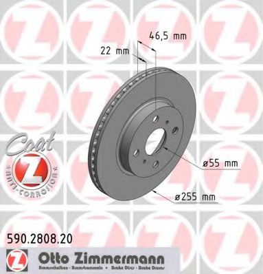 Тормозной диск Otto Zimmermann 590.2808.20