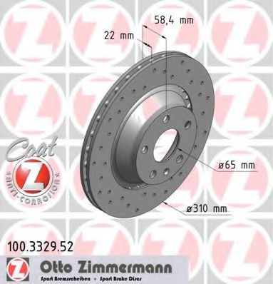 Тормозной диск Otto Zimmermann 100.3329.52
