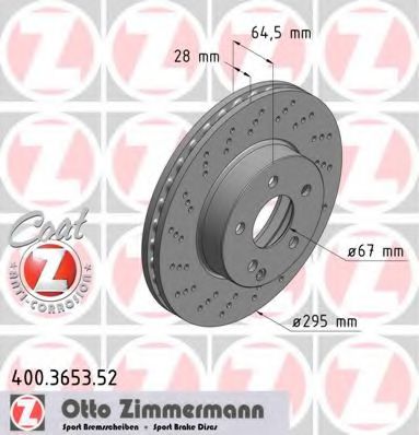 Тормозной диск Otto Zimmermann 400.3653.52