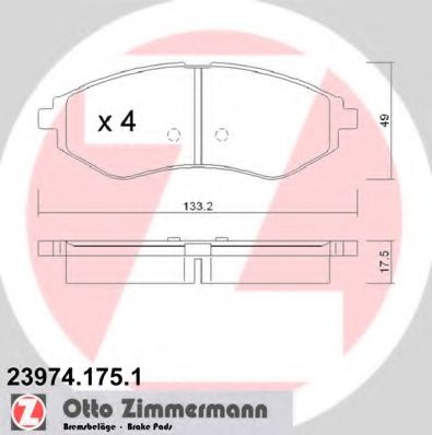 Тормозные колодки Otto Zimmermann 23974.175.1