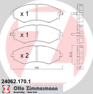 Тормозные колодки Otto Zimmermann 24062.170.1