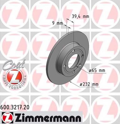 Тормозной диск Otto Zimmermann 600.3217.20