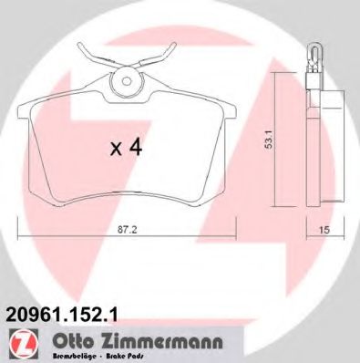 Тормозные колодки Otto Zimmermann 20961.152.1