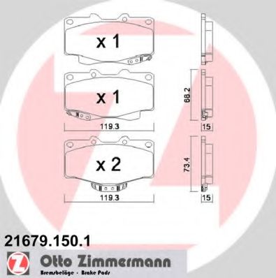 Тормозные колодки Otto Zimmermann 21679.150.1