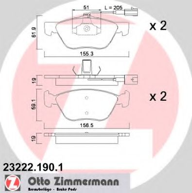 Тормозные колодки Otto Zimmermann 23222.190.1