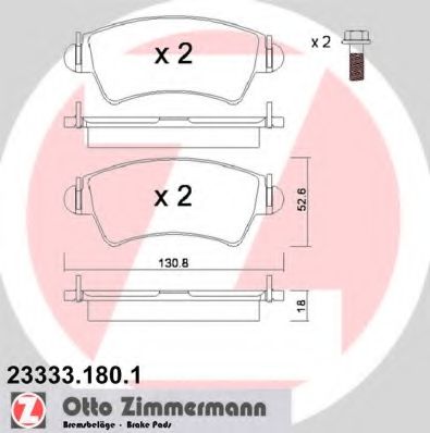 Тормозные колодки Otto Zimmermann 23333.180.1