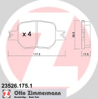 Тормозные колодки Otto Zimmermann 23526.175.1