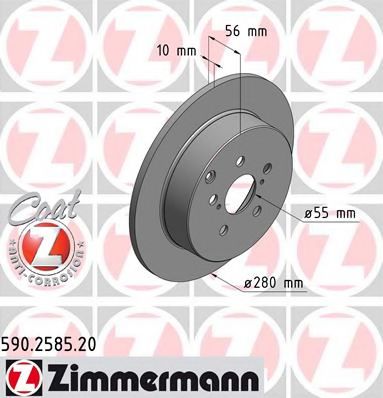 Тормозной диск Otto Zimmermann 590.2585.20