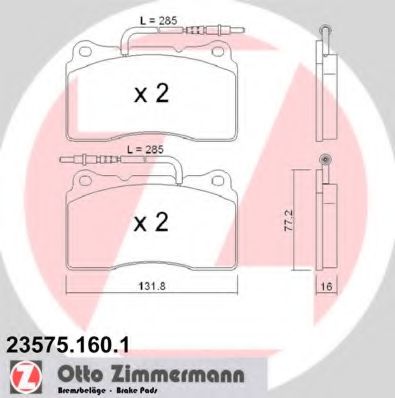 Тормозные колодки Otto Zimmermann 23575.160.1
