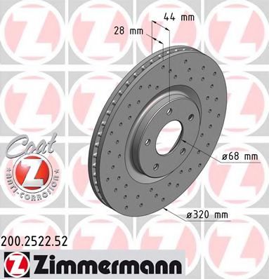 Тормозной диск Otto Zimmermann 200.2522.52