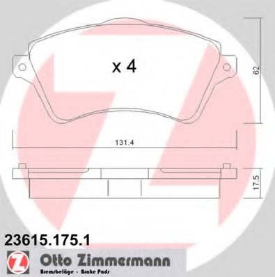 Тормозные колодки Otto Zimmermann 23615.175.1