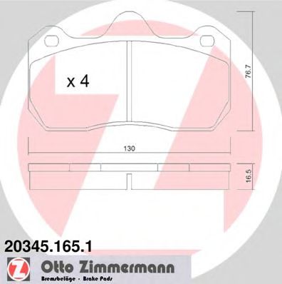 Тормозные колодки Otto Zimmermann 20345.165.1