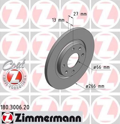 Тормозной диск Otto Zimmermann 180.3006.20