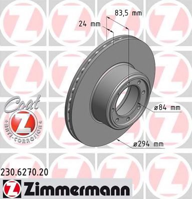 Тормозной диск Otto Zimmermann 230.6270.20